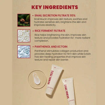 K-SECRET SEOUL 1988 Cream : Snail Mucin 93% + Rice - Image 3