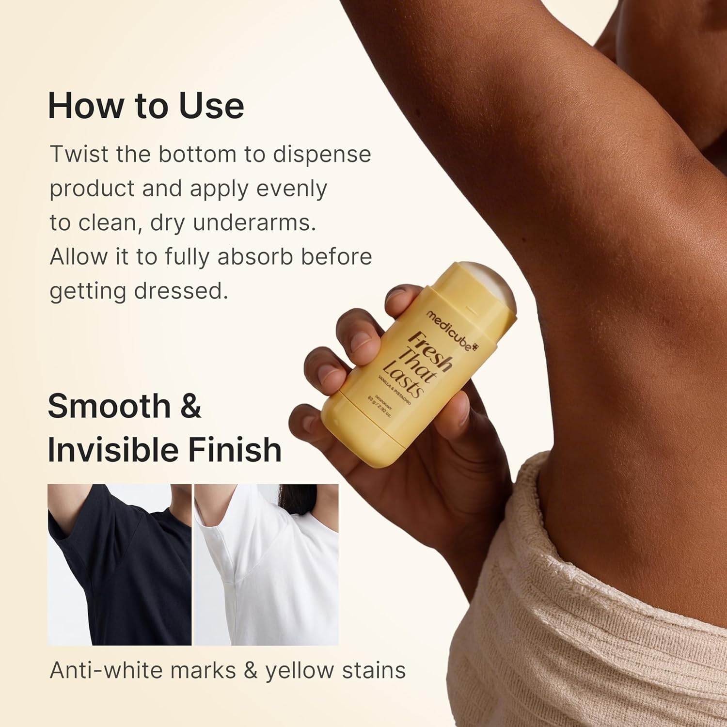 Medicube Kojic Acid Brightening Deodorant (Vanilla & Pistachio) - Image 5