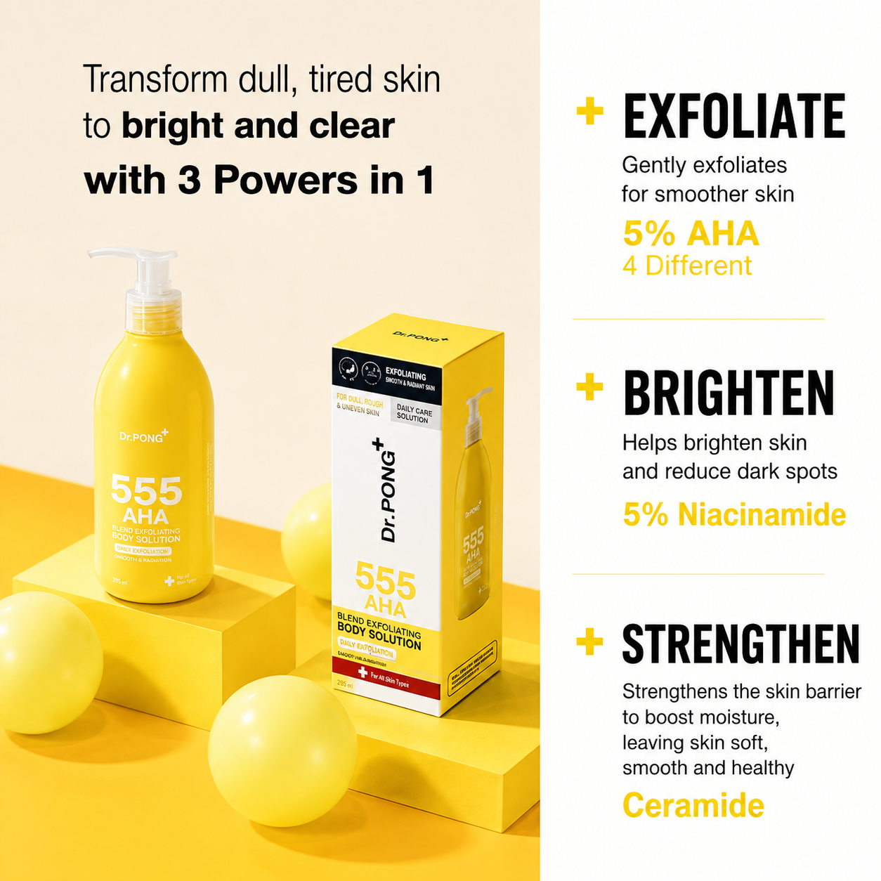 DR.PONG 555 AHA Blend Exfoliating Body Solution - Image 3